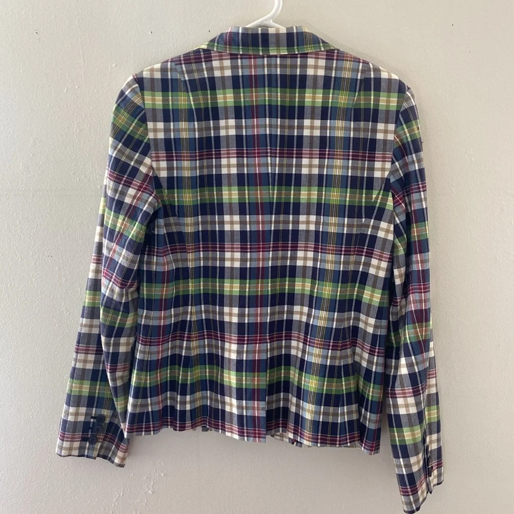 J. Crew Plaid Blazer in Navy, Green & Red